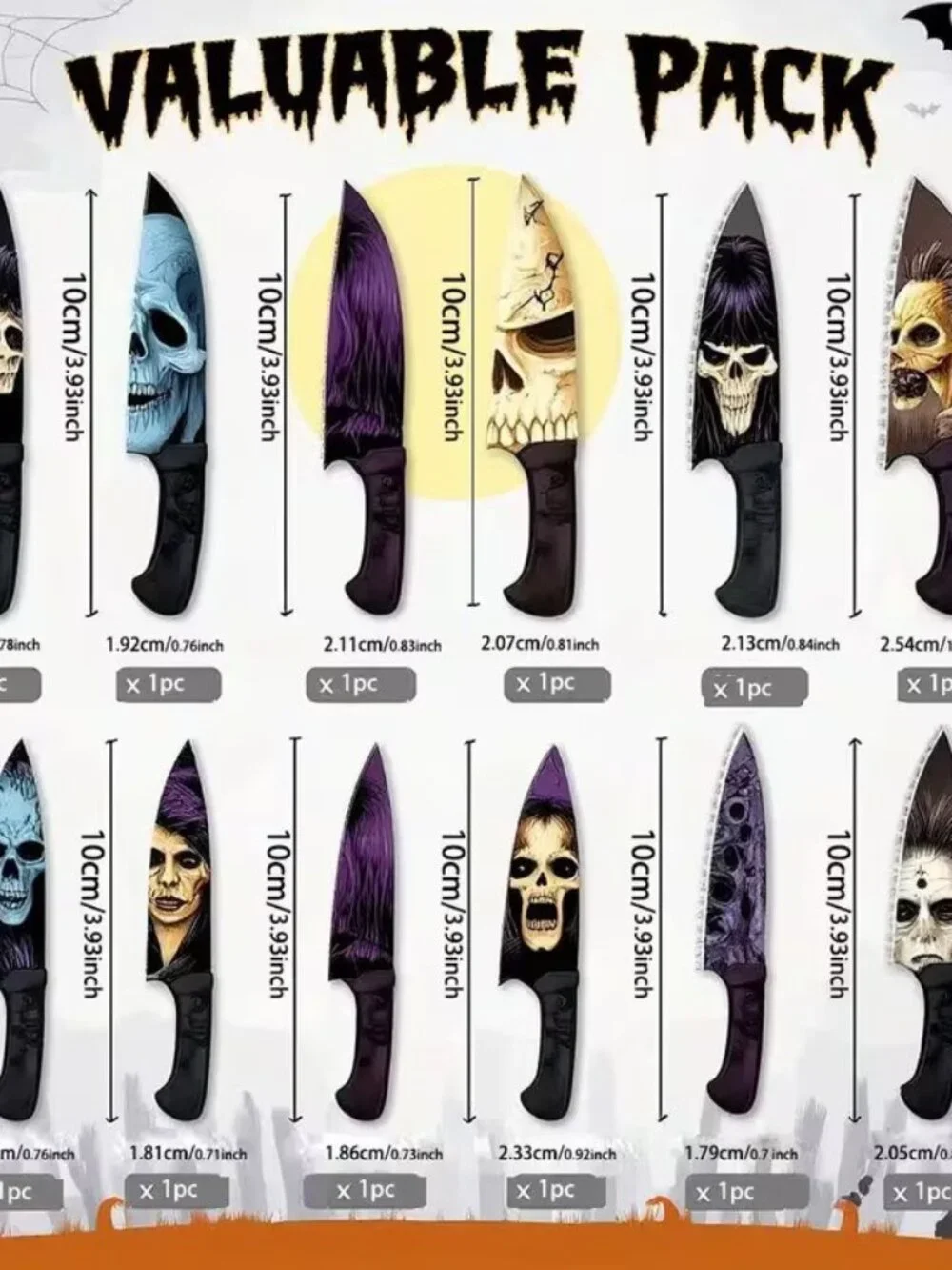 12pcs Dark Gothic Halloween Horror Knife Decor Hanging Prop for Haunted Houses
